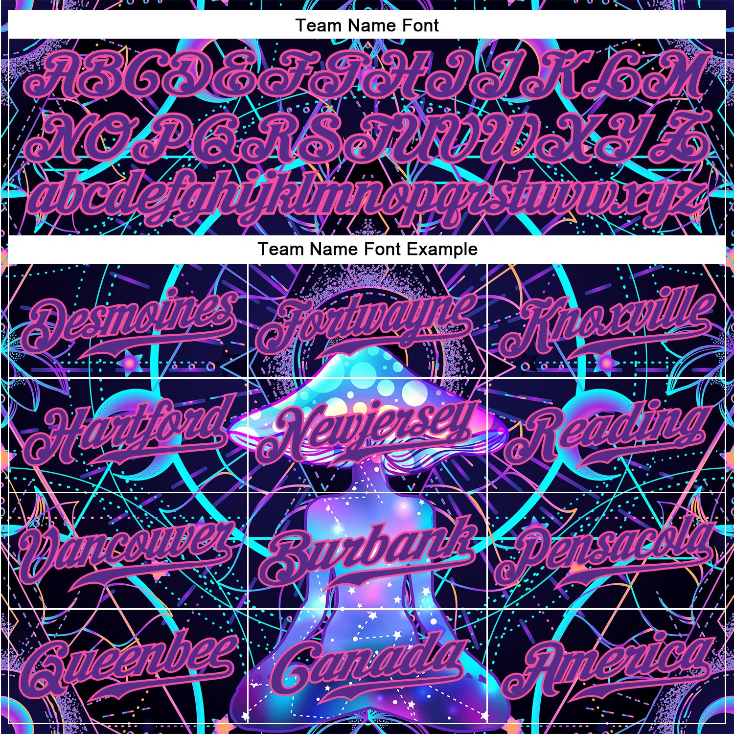 Custom 3D Pattern Design Magic Mushrooms Over Sacred Geometry Psychedelic Hallucination Authentic Baseball Jersey - Image 5
