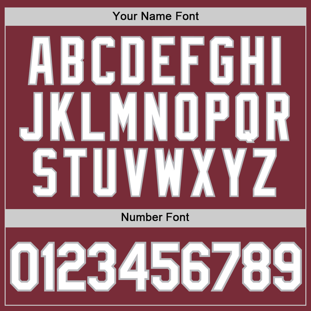 Custom Burgundy White-Gray Authentic Baseball Jersey - Image 6