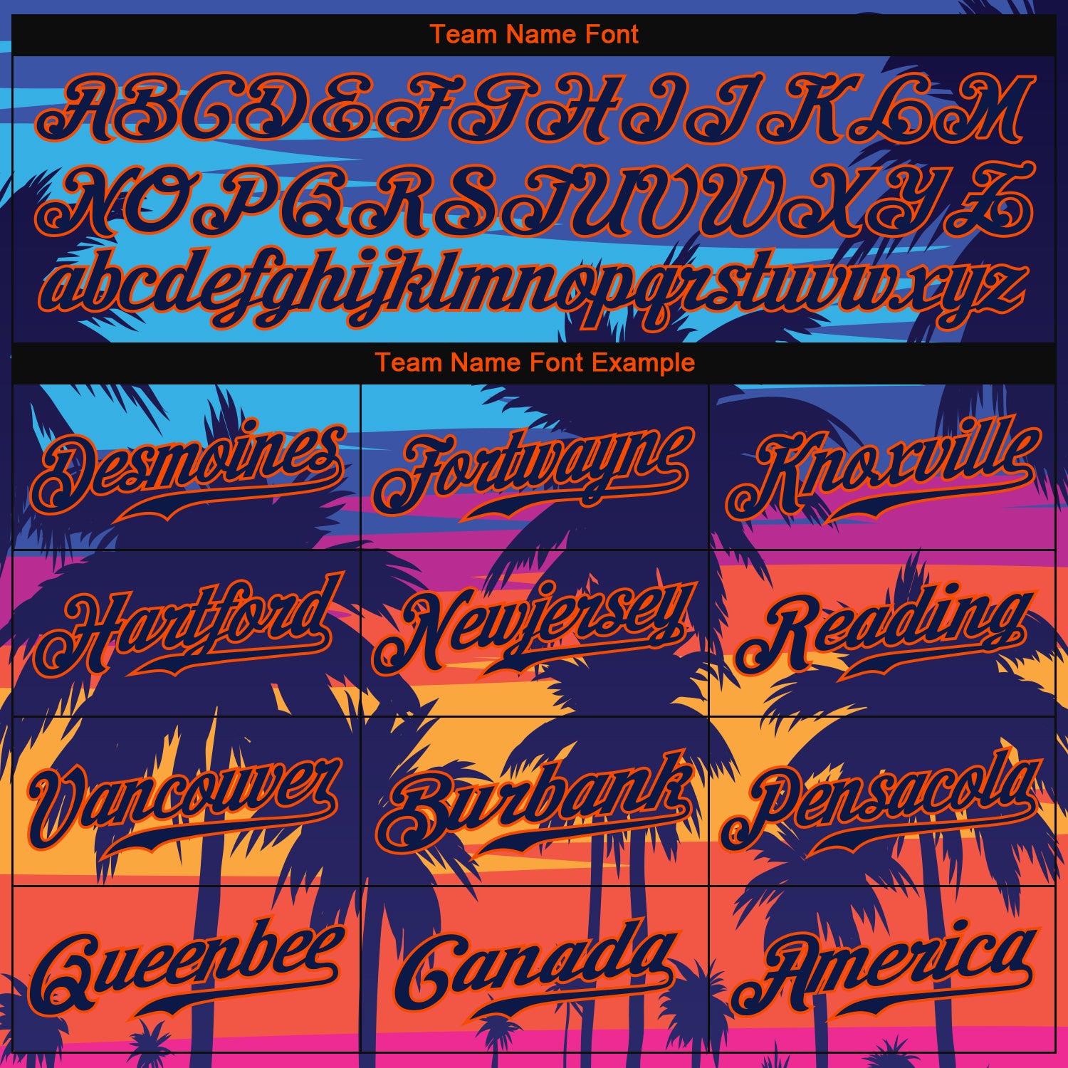 Custom Royal Navy-Orange 3D Pattern Design Palm Trees Authentic Baseball Jersey - Image 4