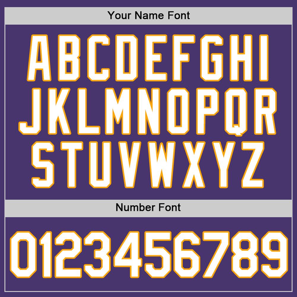 Custom Purple White-Gold Authentic Baseball Jersey - Image 4