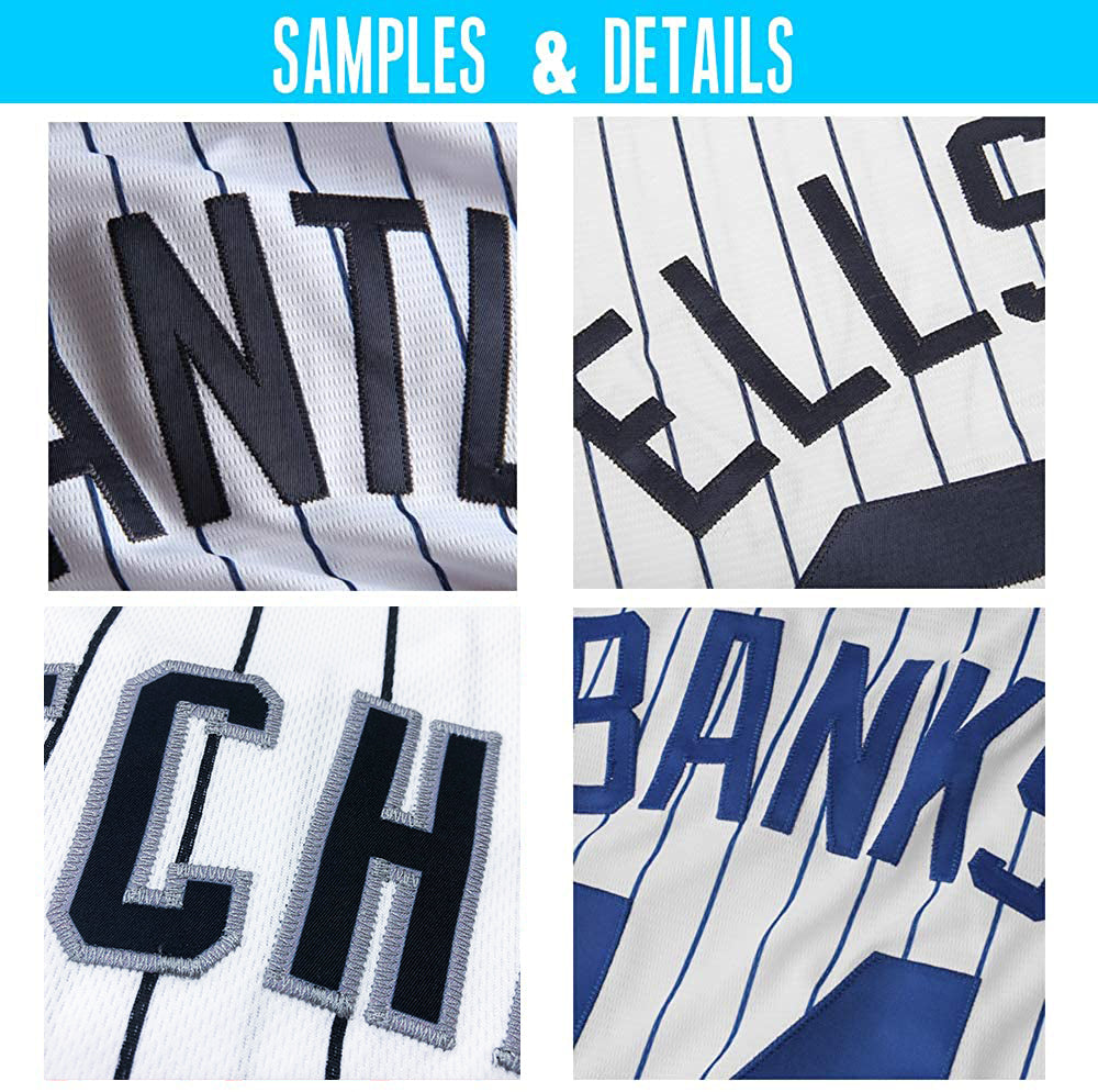 Custom White Red Pinstripe Red-White Authentic Baseball Jersey - Image 6